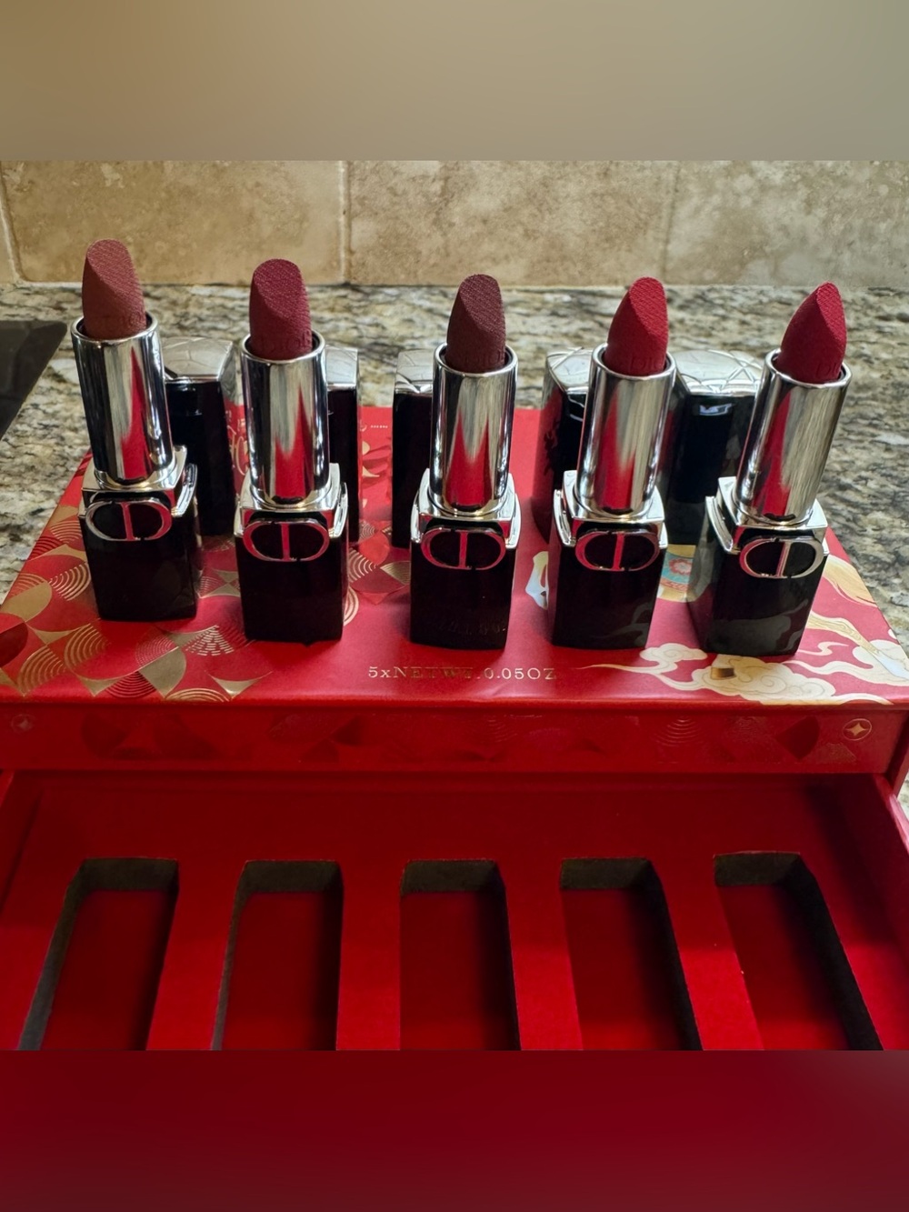 Dior Mini Lipstick Set — Rose, Berry & Red Tones